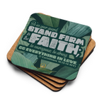 Stand Firm in Faith: 1 Corinthians 16:13-14 Cork-Back Coaster Set (1–6 pcs)