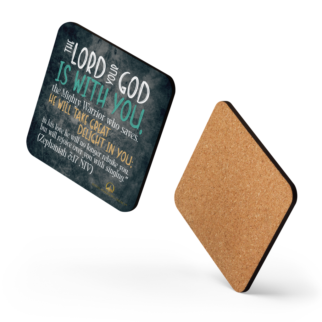 Rejoice in His Love: Zephaniah 3:17 Cork-Back Coaster Set (1–6 pcs)