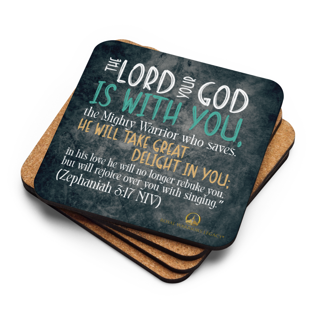 Rejoice in His Love: Zephaniah 3:17 Cork-Back Coaster Set (1–6 pcs)