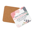 Fruitful Hands: Proverbs 31:31 Cork-Back Coaster Set (1–6 pcs)