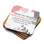 Fruitful Hands: Proverbs 31:31 Cork-Back Coaster Set (1–6 pcs)