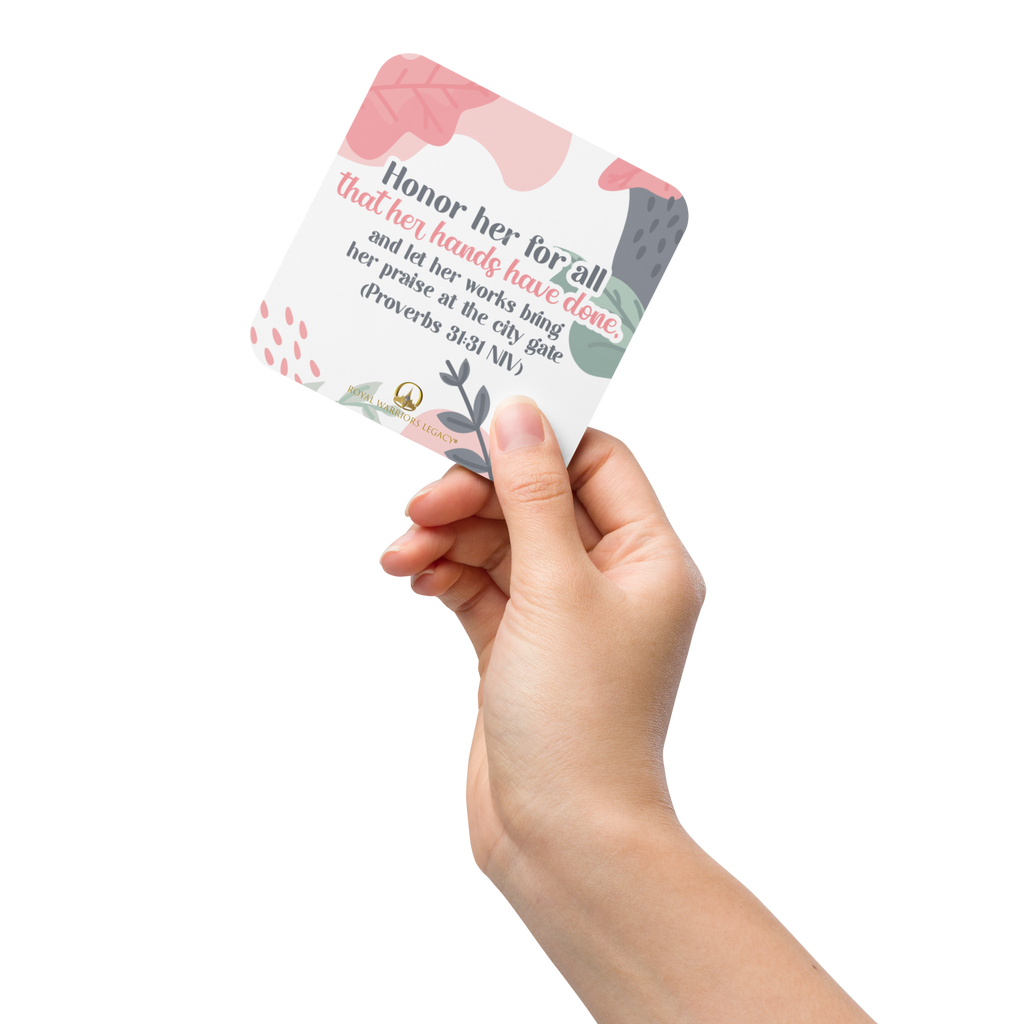Fruitful Hands: Proverbs 31:31 Cork-Back Coaster Set (1–6 pcs)