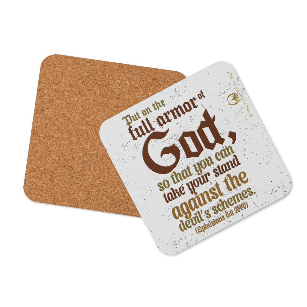 Full Armor Of God: Ephesians 6:11 Cork-Back Coaster Set (1–6 pcs)