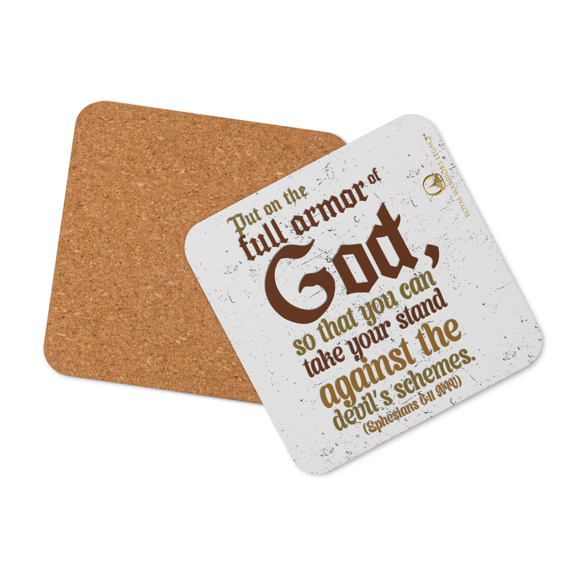 Full Armor Of God: Ephesians 6:11 Cork-Back Coaster Set (1–6 pcs)