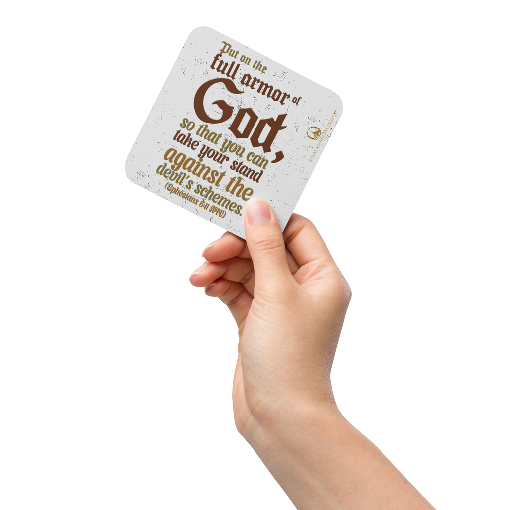 Full Armor Of God: Ephesians 6:11 Cork-Back Coaster Set (1–6 pcs)