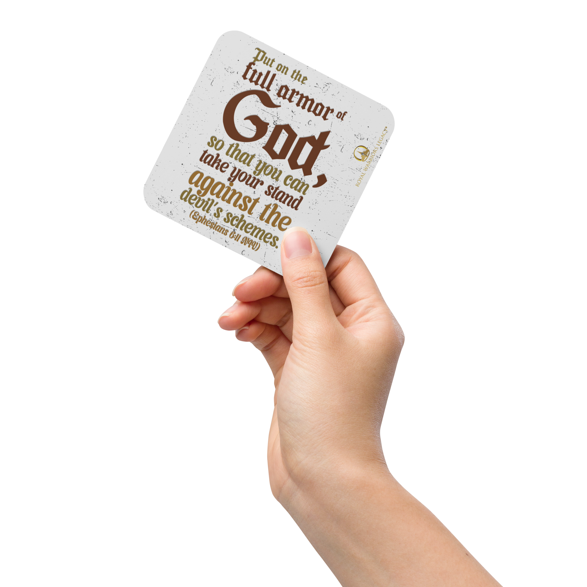 Full Armor Of God: Ephesians 6:11 Cork-Back Coaster Set (1–6 pcs)