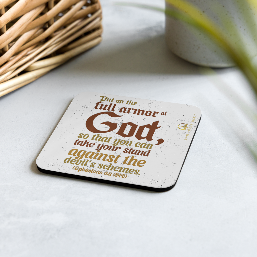 Full Armor Of God: Ephesians 6:11 Cork-Back Coaster Set (1–6 pcs)