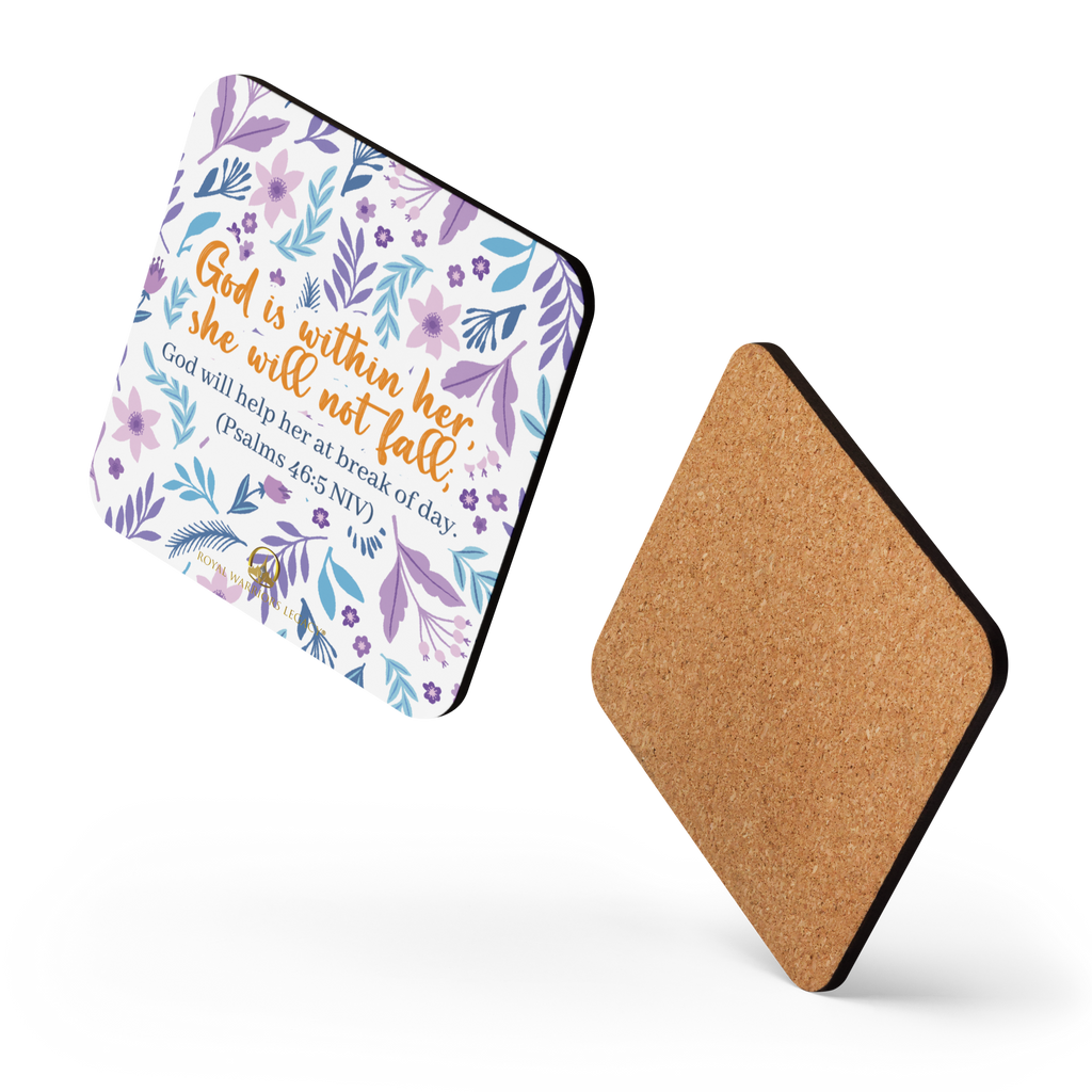 Unshakeable Faith: Psalms 46:5 Cork-Back Coaster Set (1–6 pcs)