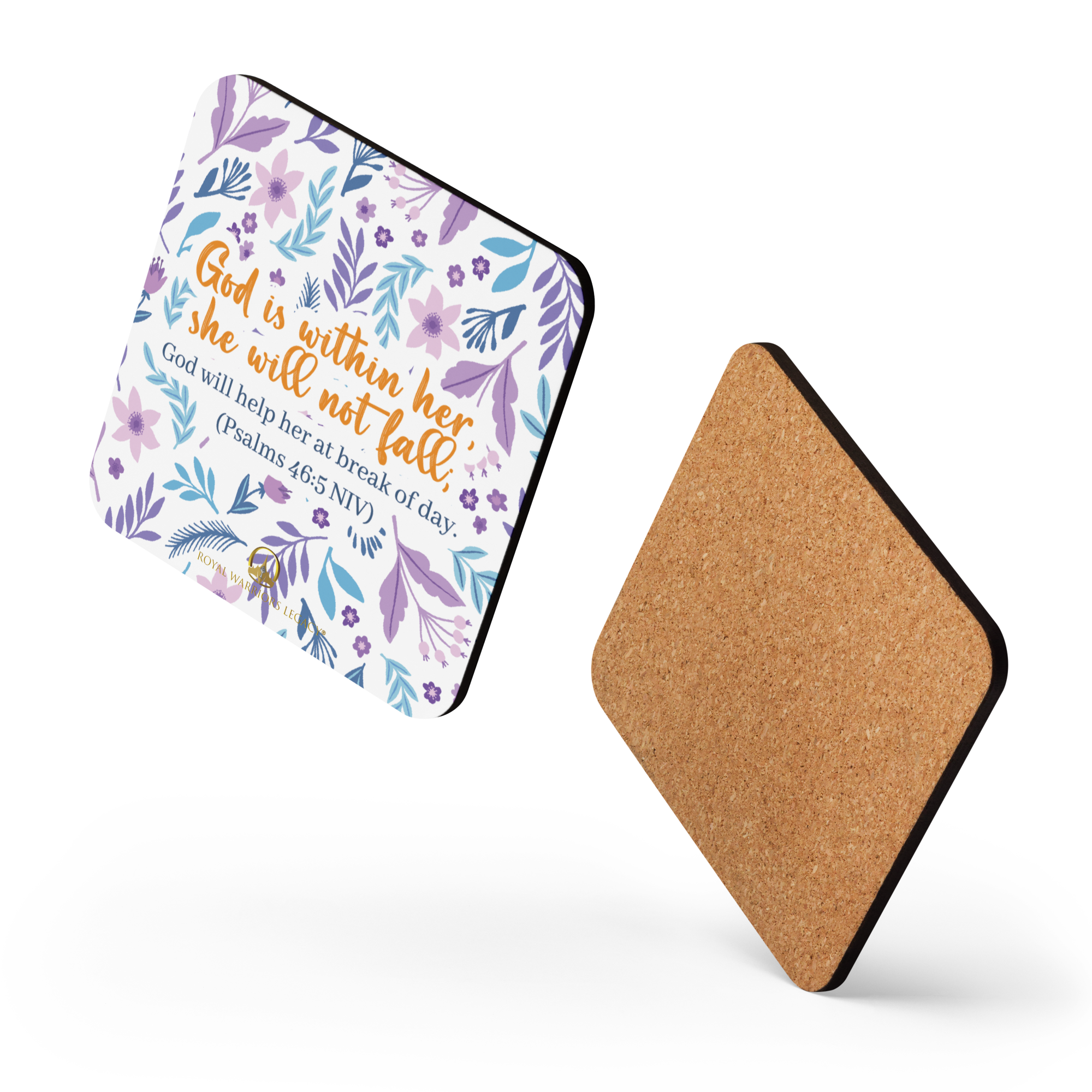Unshakeable Faith: Psalms 46:5 Cork-Back Coaster Set (1–6 pcs)