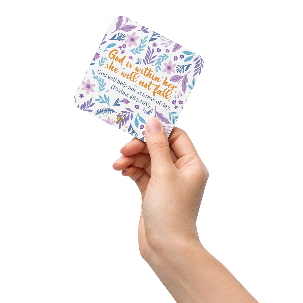 Unshakeable Faith: Psalms 46:5 Cork-Back Coaster Set (1–6 pcs)