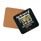 Sword & Salvation: Ephesians 6:17 Cork-Back Coaster Set (1–6 pcs)