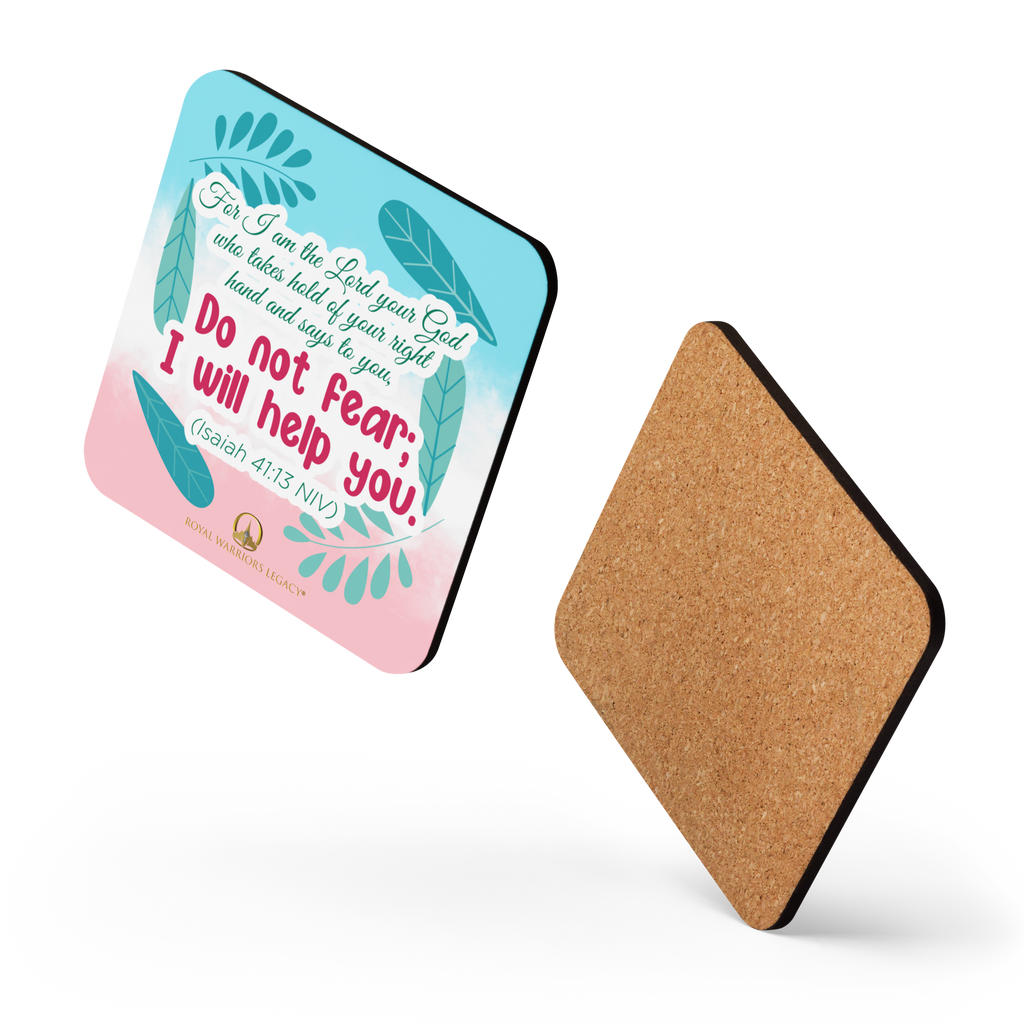 Fear Not: Isaiah 41:13 Cork-Back Coaster Set (1–6 pcs)