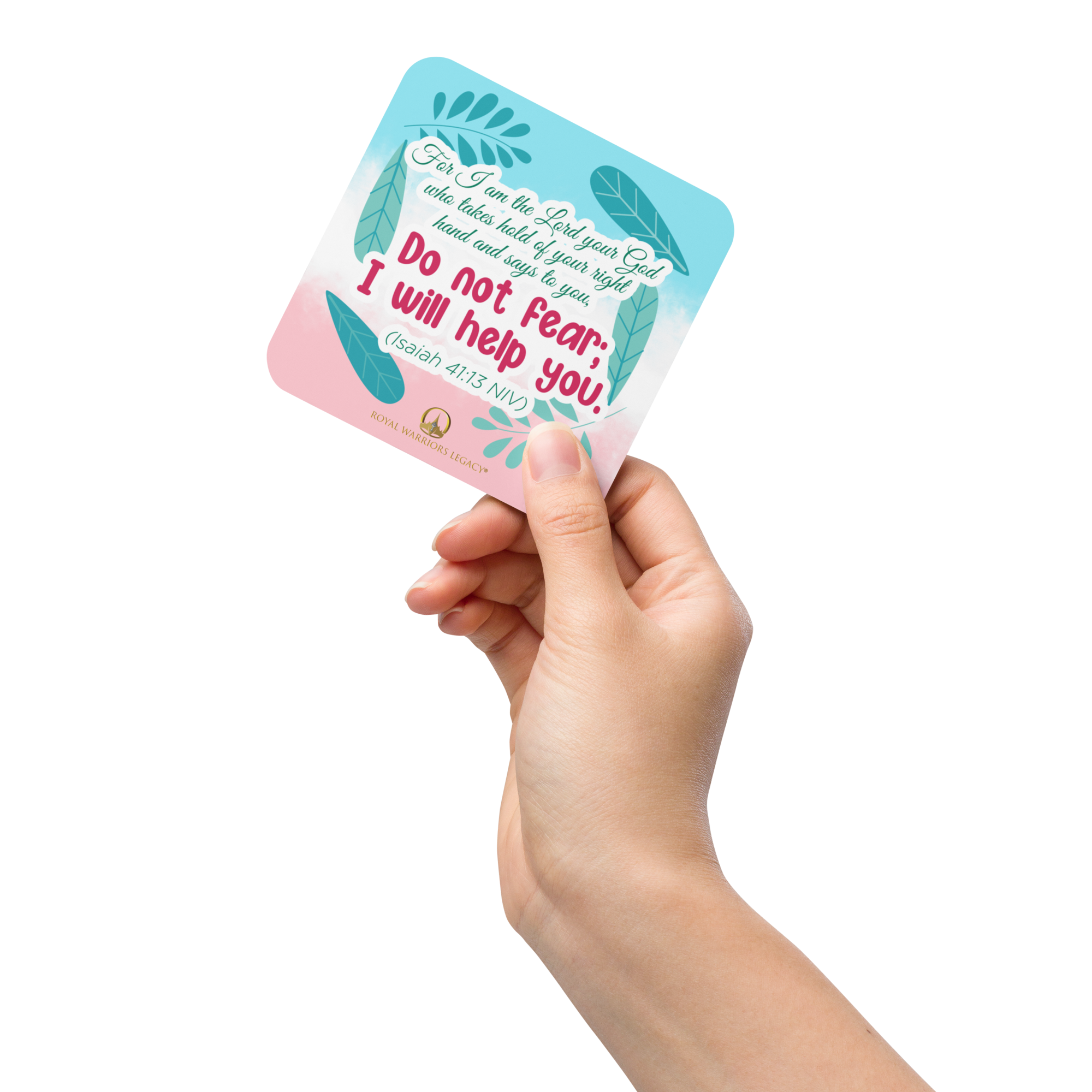 Fear Not: Isaiah 41:13 Cork-Back Coaster Set (1–6 pcs)