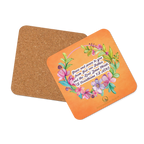 Grace & Peace Blooms: 2 Corinthians 1:2 Cork-Back Coaster Set (1–6 pcs)