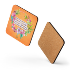Grace & Peace Blooms: 2 Corinthians 1:2 Cork-Back Coaster Set (1–6 pcs)