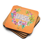 Grace & Peace Blooms: 2 Corinthians 1:2 Cork-Back Coaster Set (1–6 pcs)