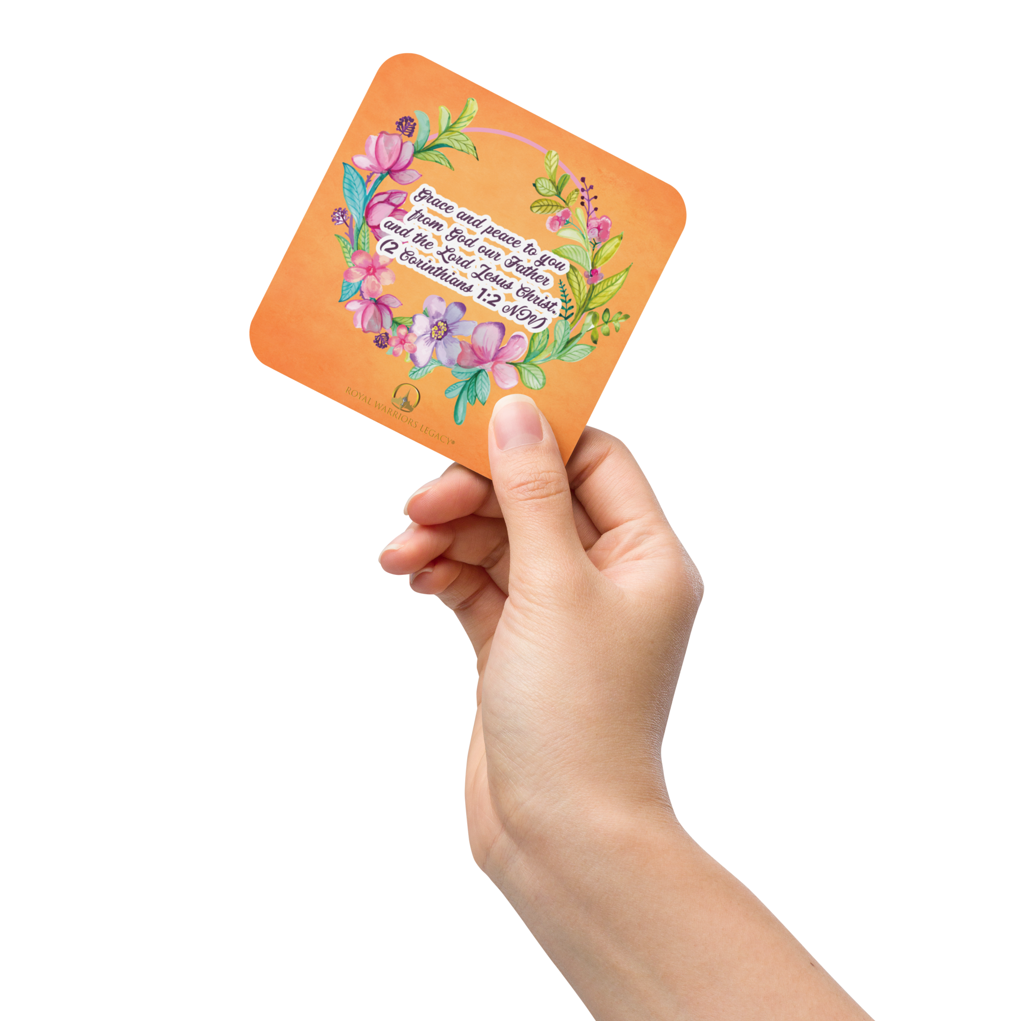 Grace & Peace Blooms: 2 Corinthians 1:2 Cork-Back Coaster Set (1–6 pcs)