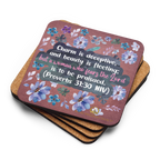 Fearless Woman: Proverbs 31:30 Cork-Back Coaster Set (1–6 pcs)