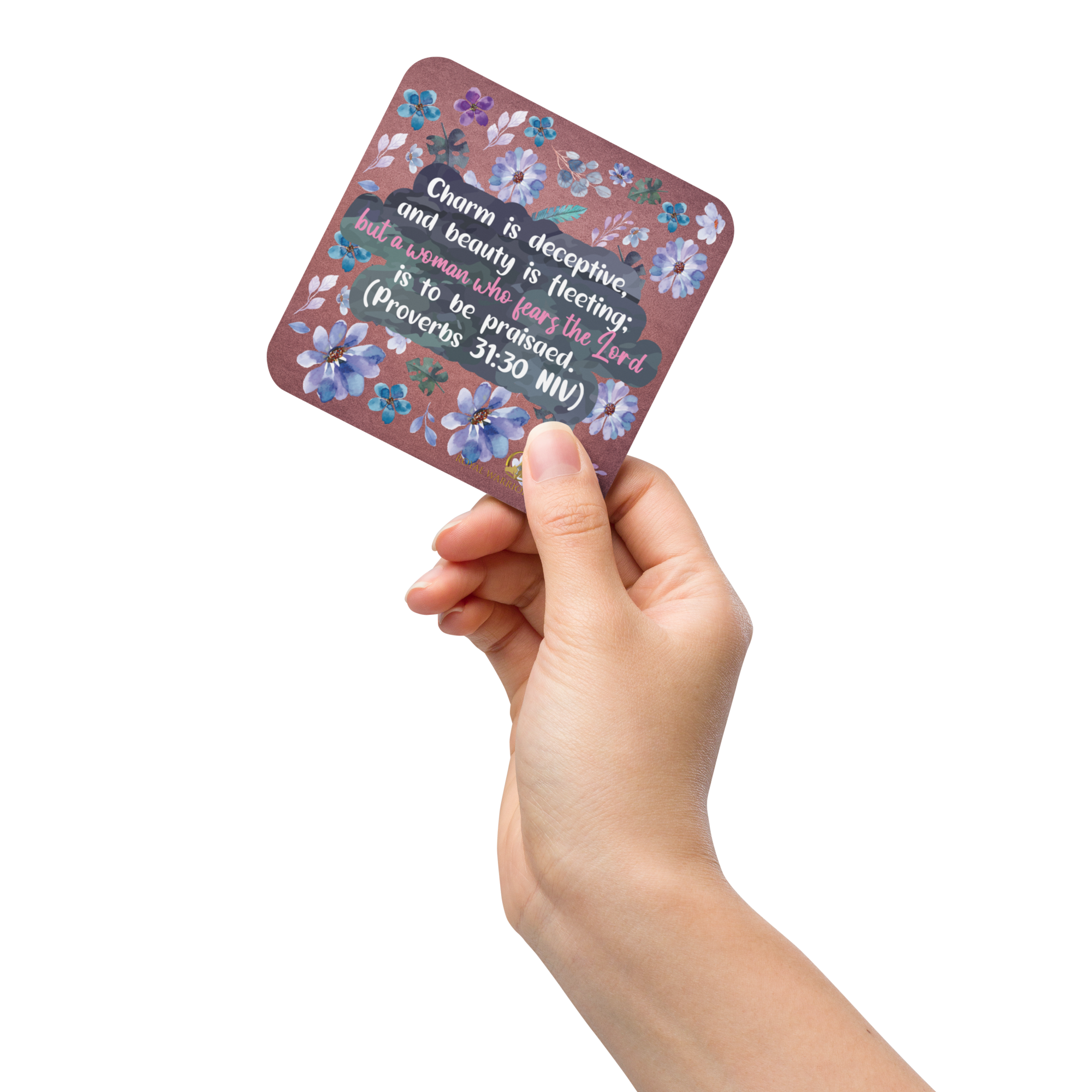 Fearless Woman: Proverbs 31:30 Cork-Back Coaster Set (1–6 pcs)