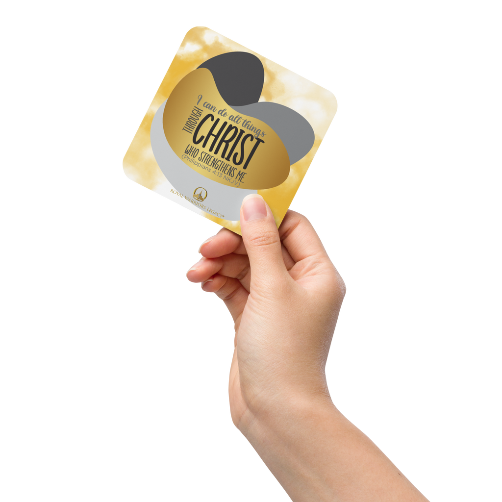 Empowered by Christ: Philippians 4:13 Cork-Back Coaster Set (1–6 pcs)