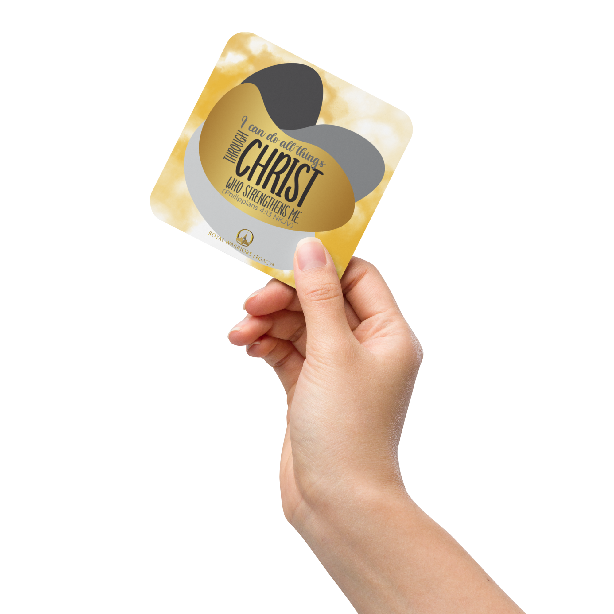Empowered by Christ: Philippians 4:13 Cork-Back Coaster Set (1–6 pcs)