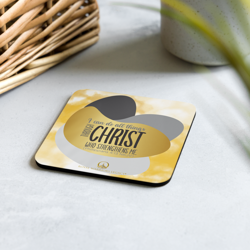 Empowered by Christ: Philippians 4:13 Cork-Back Coaster Set (1–6 pcs)