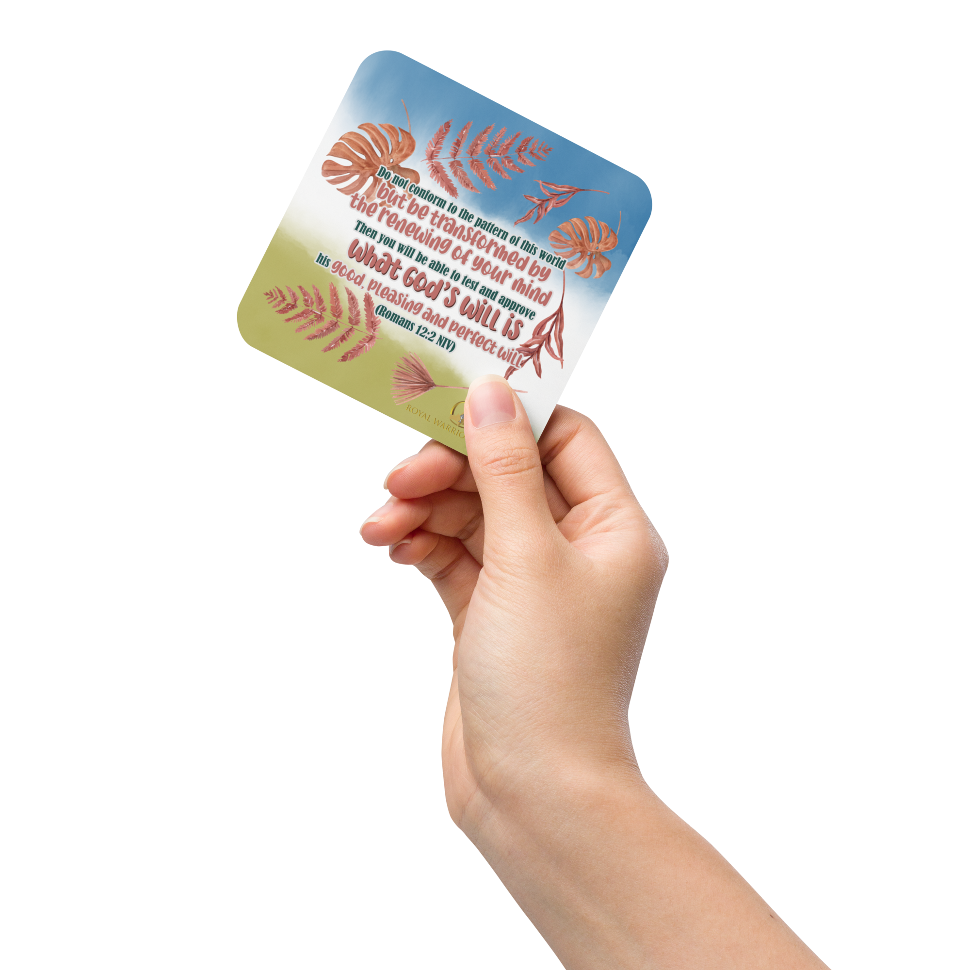 Renewed By The Spirit: Romans 12:2 Cork-Back Coaster Set (1–6 pcs)