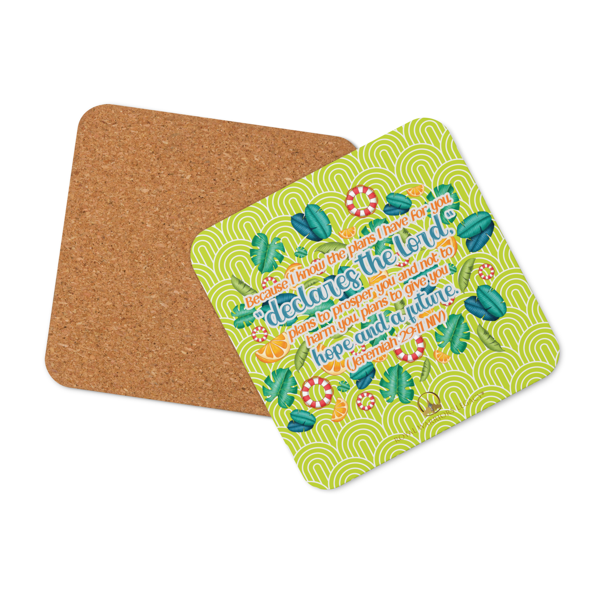 Hope & Future: Jeremiah 29:11 Cork-Back Coaster Set (1–6 pcs)