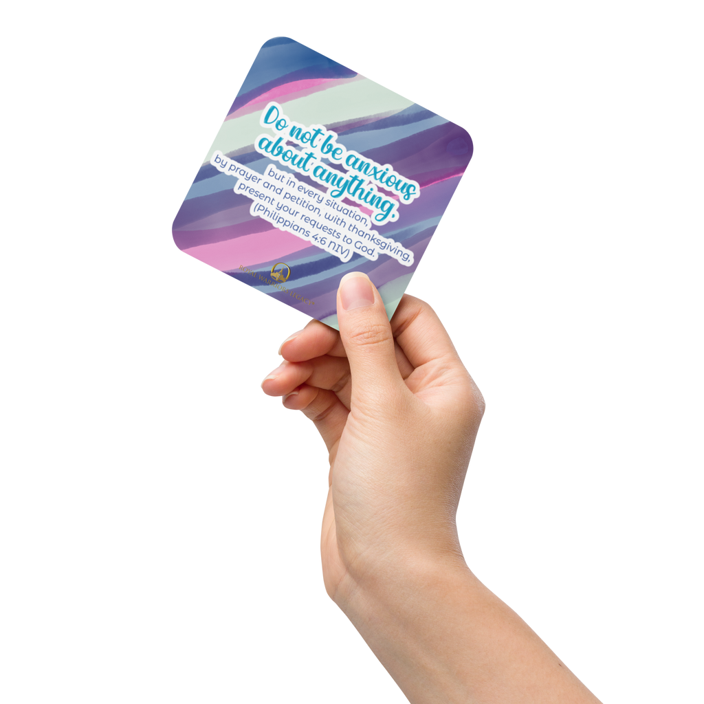 Prayer & Gratitude: Philippians 4:6 Cork-Back Coaster Set (1–6 pcs)