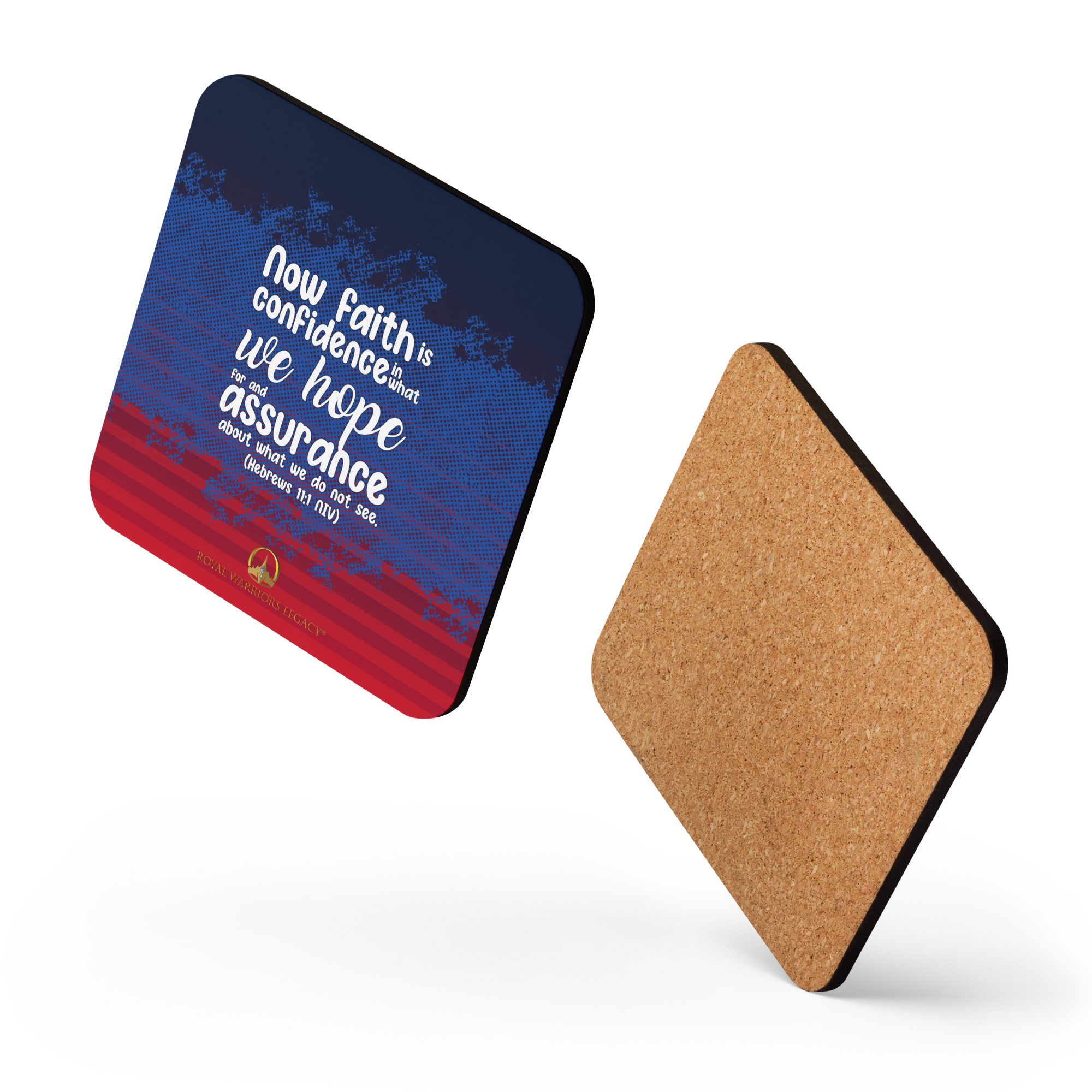 Faith & Hope: Hebrews 11:1 Cork-Back Coaster Set (1–6 pcs)