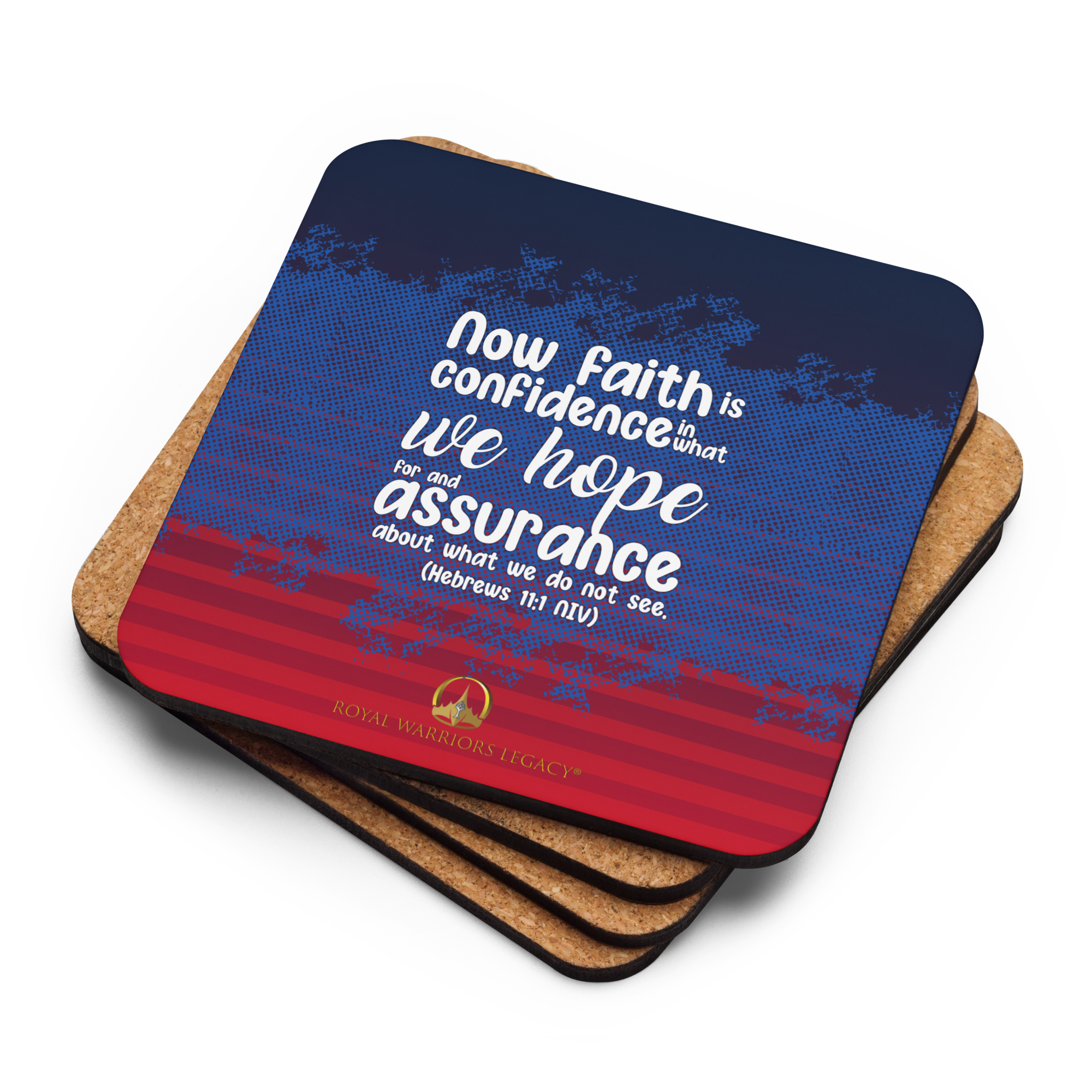 Faith & Hope: Hebrews 11:1 Cork-Back Coaster Set (1–6 pcs)