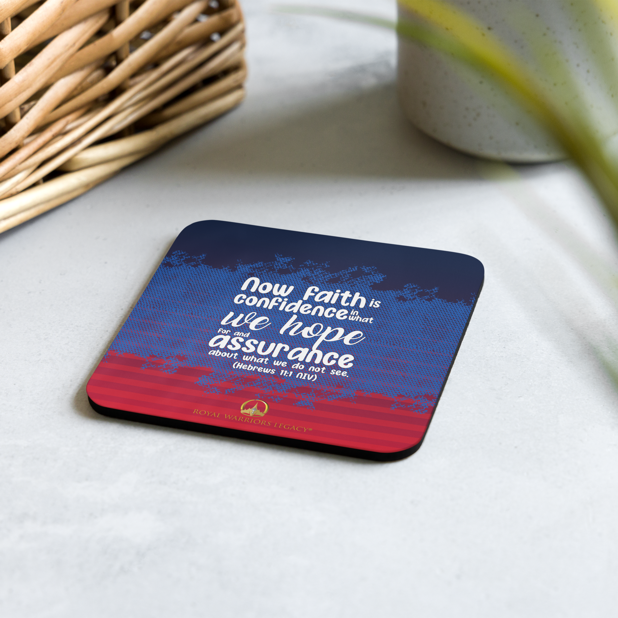 Faith & Hope: Hebrews 11:1 Cork-Back Coaster Set (1–6 pcs)