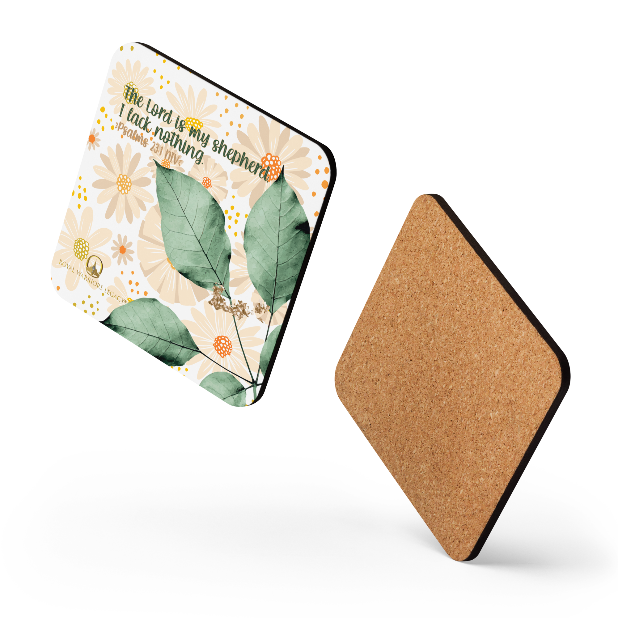 The Lord Is My Shepherd: Psalm 23:1 Cork-Back Coaster Set (1–6 pcs)