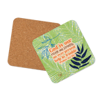 God Our Refuge: Psalm 46:1 Cork-Back Coaster Set (1–6 pcs)
