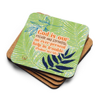 God Our Refuge: Psalm 46:1 Cork-Back Coaster Set (1–6 pcs)