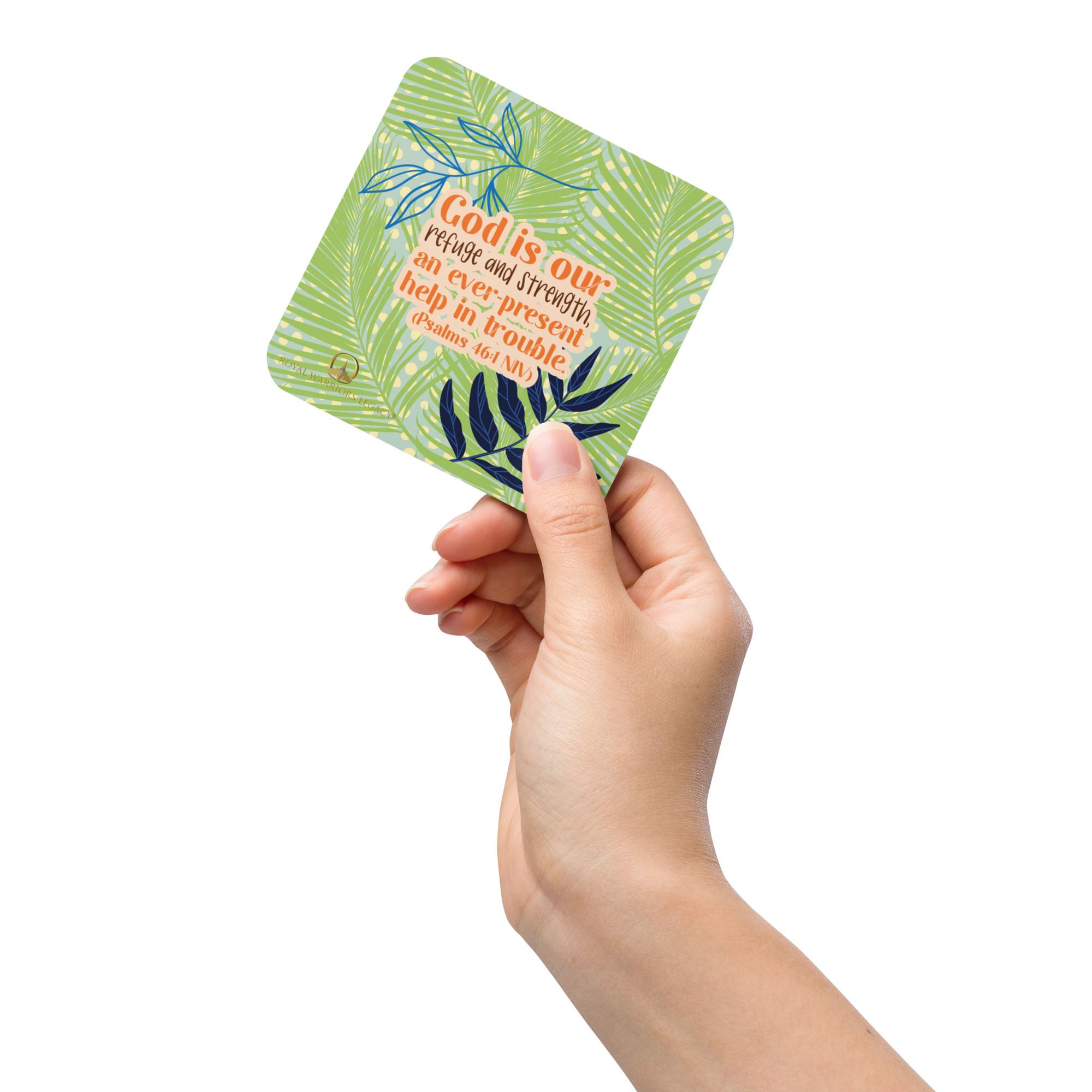 God Our Refuge: Psalm 46:1 Cork-Back Coaster Set (1–6 pcs)