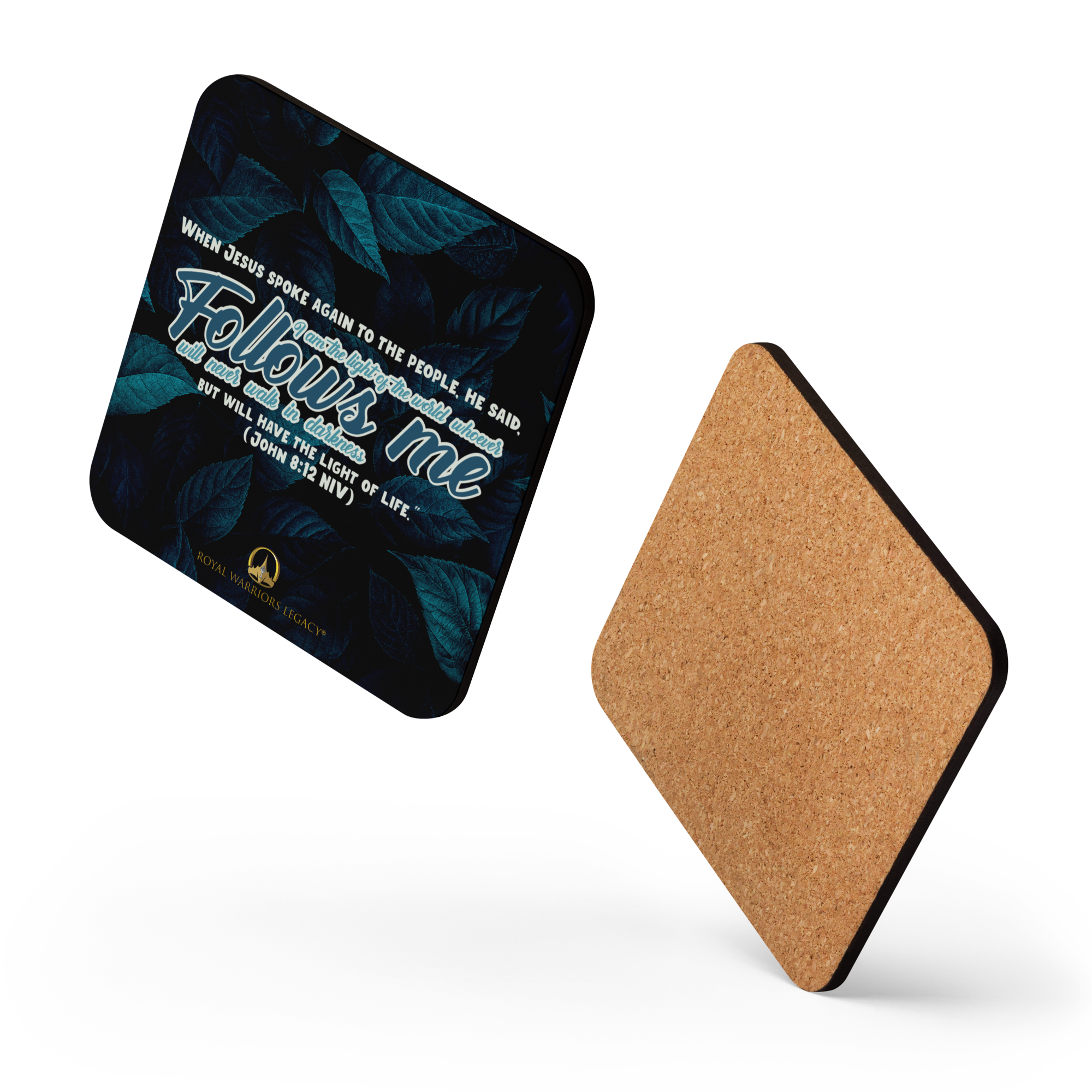 Light Of The World: John 8:12 Cork-Back Coaster Set (1–6 pcs)
