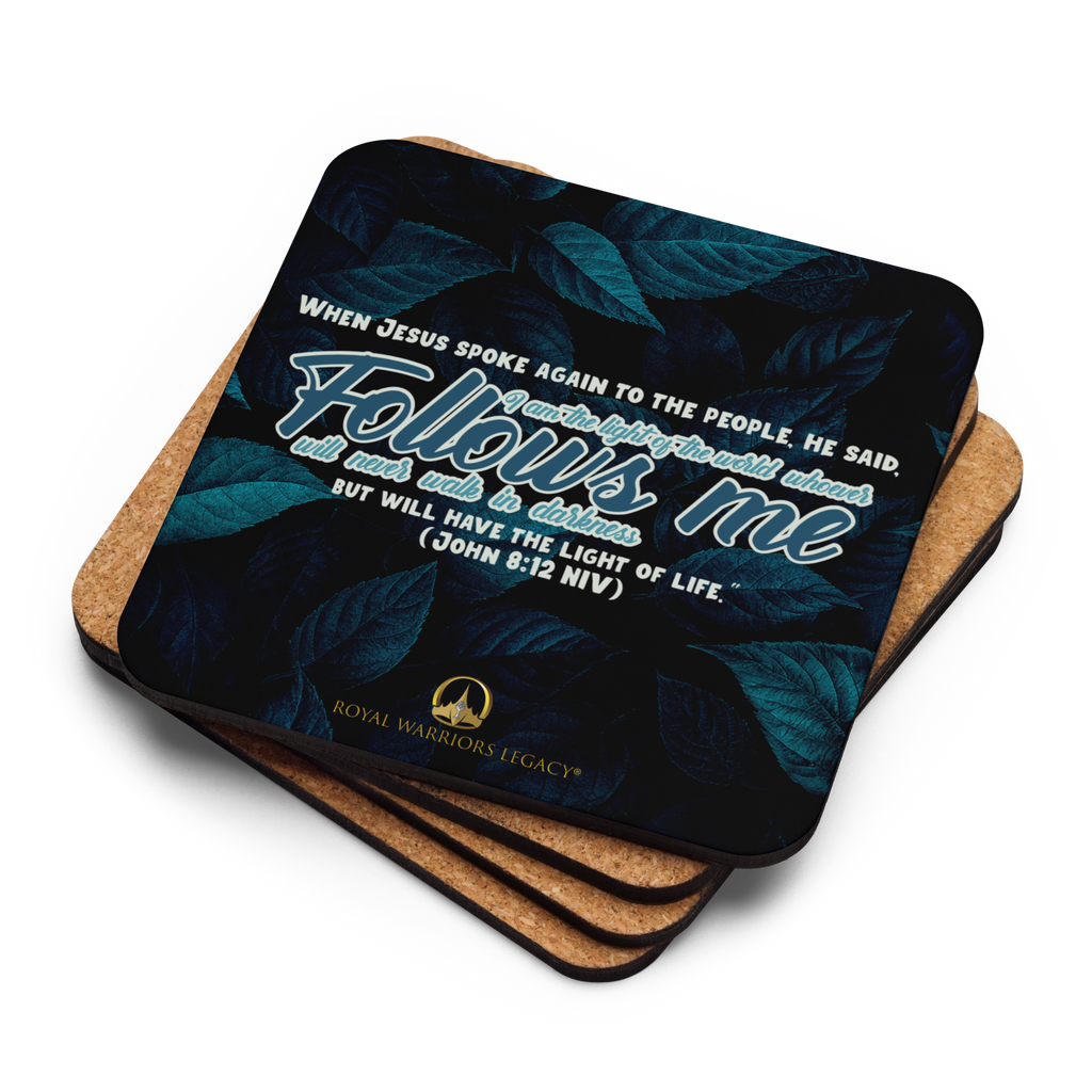 Light Of The World: John 8:12 Cork-Back Coaster Set (1–6 pcs)