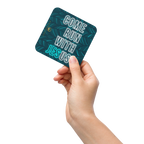 Come Run With Jesus Neon Blue Cork-Back Coaster Set (1–6 pcs)