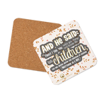 Childlike Faith: Matthew 18:3 Cork-Back Coaster Set (1–6 pcs)