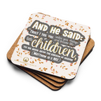 Childlike Faith: Matthew 18:3 Cork-Back Coaster Set (1–6 pcs)