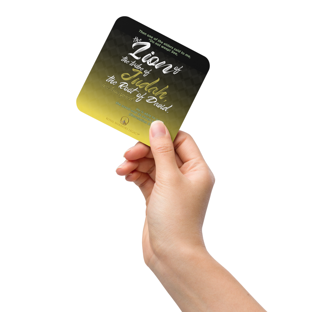 Lion of Judah & Root of David: Revelation 5:5 Cork-Back Coaster Set (1–6 pcs)