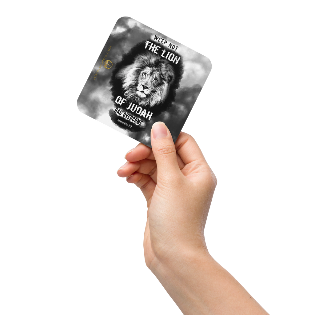 The Lion of Judah: Revelation 5:5 Cork-Back Coaster Set (1–6 pcs)