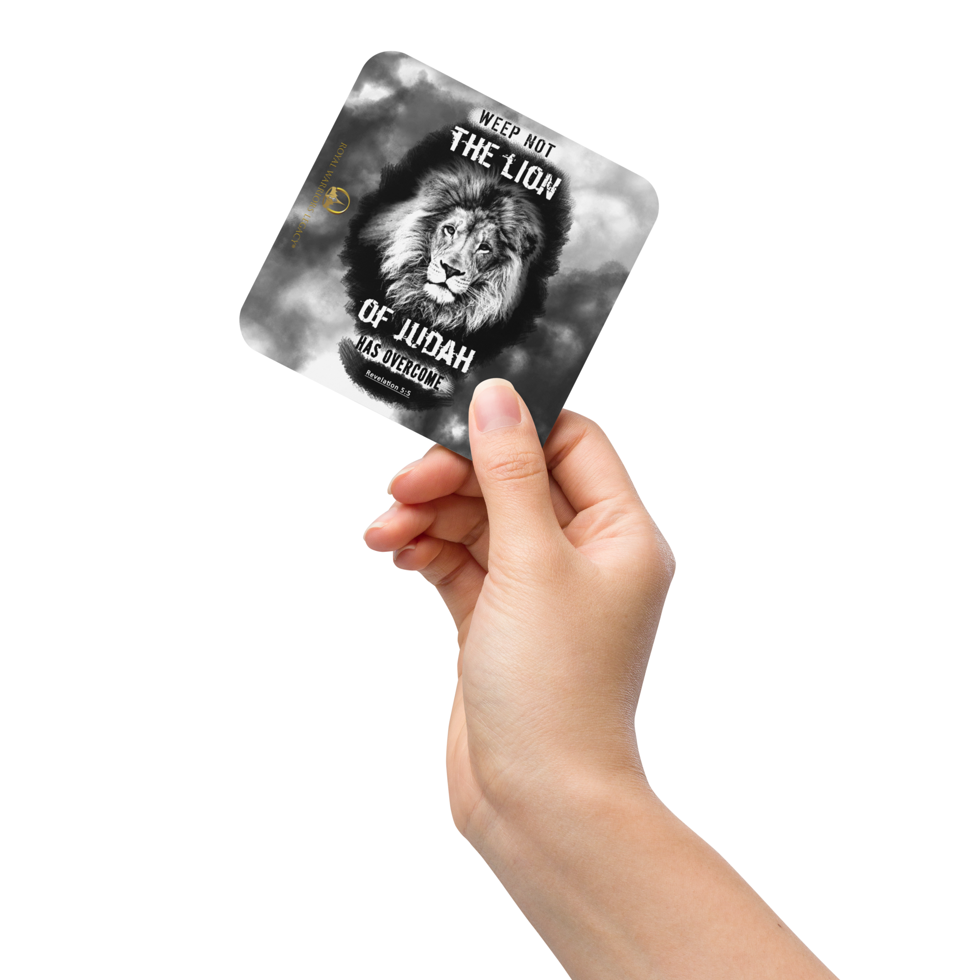 The Lion of Judah: Revelation 5:5 Cork-Back Coaster Set (1–6 pcs)