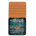 Rejoice in His Love: Zephaniah 3:17 Cork-Back Coaster Set (1–6 pcs)
