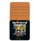 Sword & Salvation: Ephesians 6:17 Cork-Back Coaster Set (1–6 pcs)