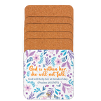 Unshakeable Faith: Psalms 46:5 Cork-Back Coaster Set (1–6 pcs)