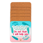 Fear Not: Isaiah 41:13 Cork-Back Coaster Set (1–6 pcs)