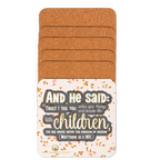 Childlike Faith: Matthew 18:3 Cork-Back Coaster Set (1–6 pcs)