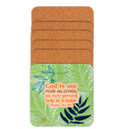 God Our Refuge: Psalm 46:1 Cork-Back Coaster Set (1–6 pcs)
